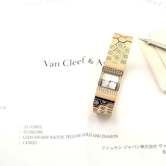 Authentic! Van Cleef & Arpels Ludo Swann 18k Yellow Gold Diamond Watch Papers - Picture 12 of 12